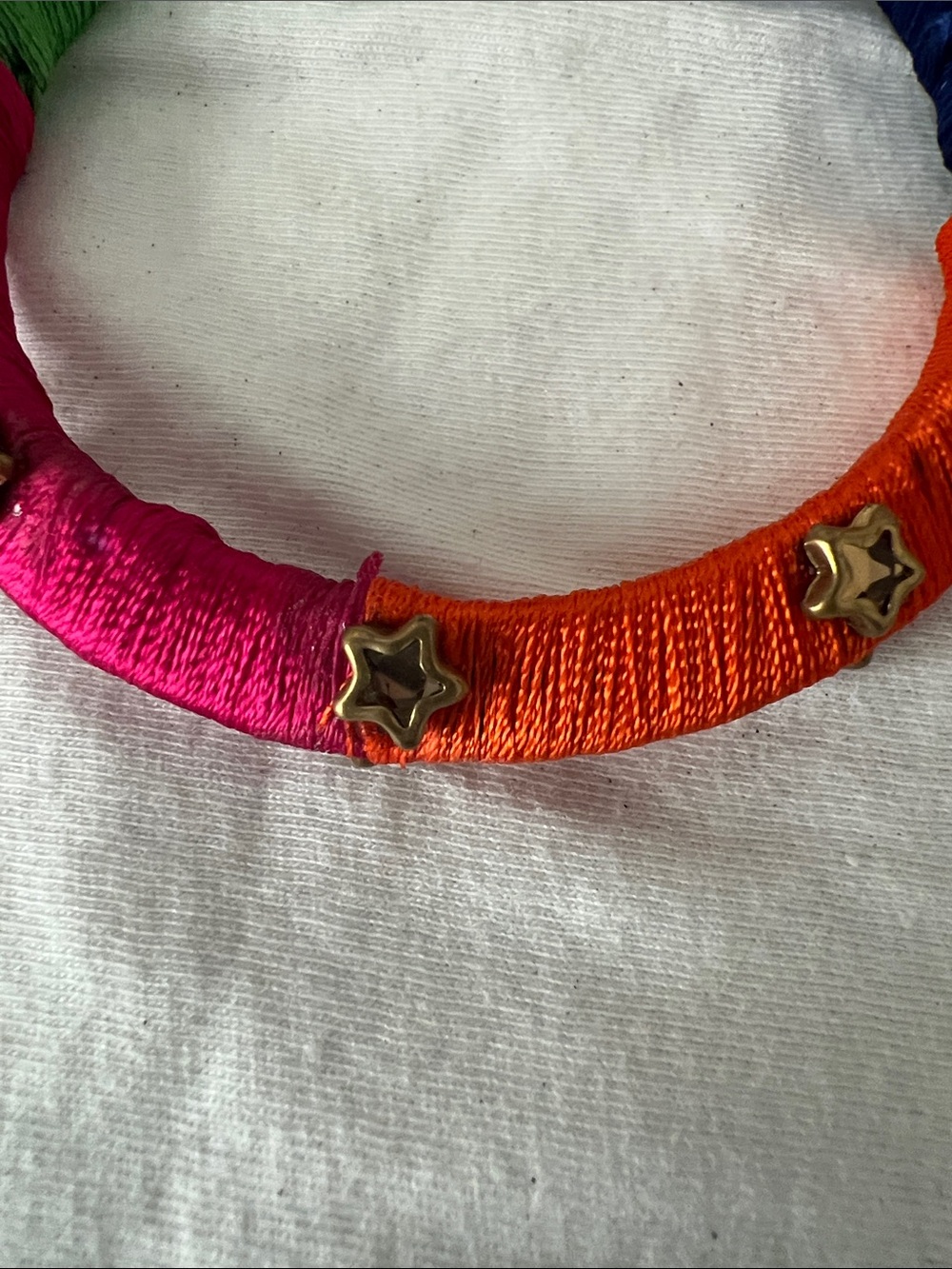 Colorblock Star-Studded Wrapped Bangles - Multicolor - Picture 3 of 4